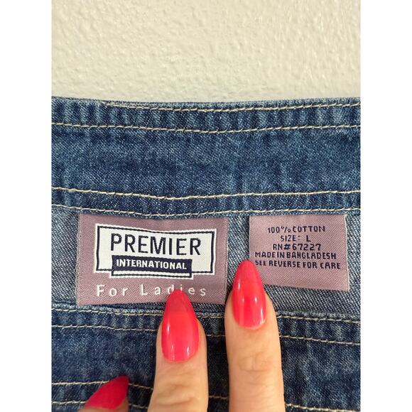 90’s Denim Jumper Dress size Large - Picture 6 of 9